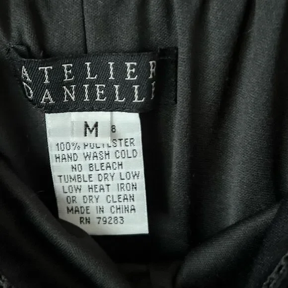 Vintage 90s/Y2K Black Chiffon Wide Leg Pants Minimalist Flowy Dressy - Picture 8 of 12